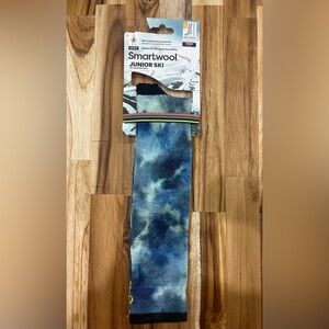 Smartwool Junior Ski Blue Tie-Dye Socks, Over the calf height